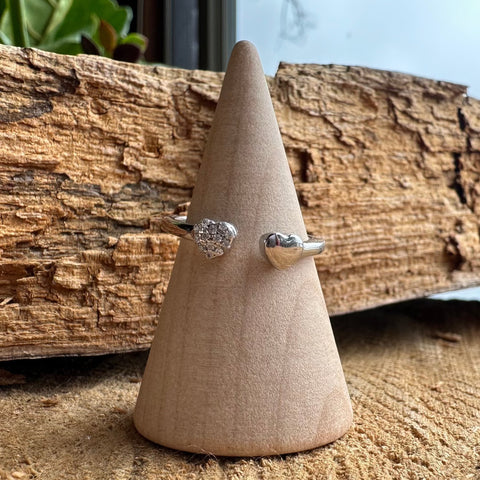 LAST ONE Ring Hestia Sterling Silver two hearts