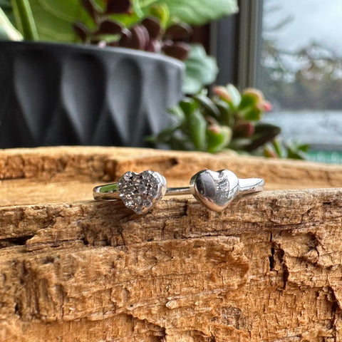 LAST ONE Ring Hestia Sterling Silver two hearts
