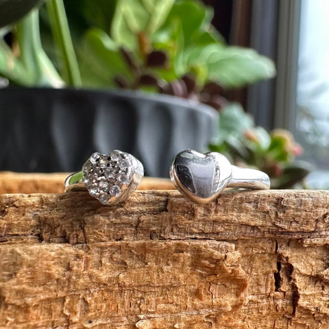 LAST ONE Ring Hestia Sterling Silver two hearts