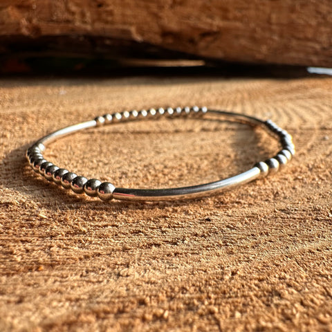 Bracelet Sterling Silver 3mm beads & tube 3