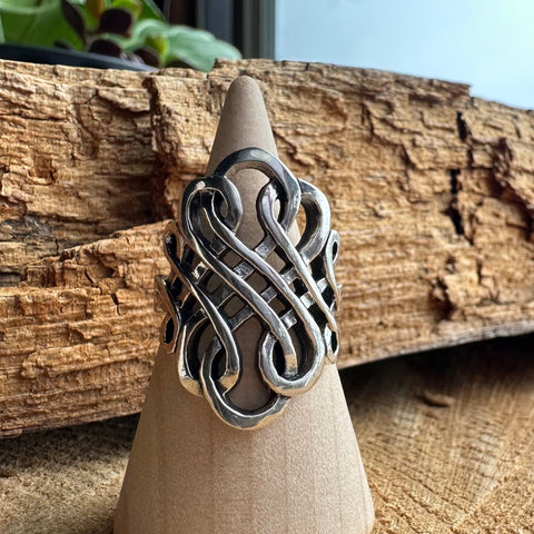 Ring Sterling Silver Swirl, Celtic Infinity Swirl