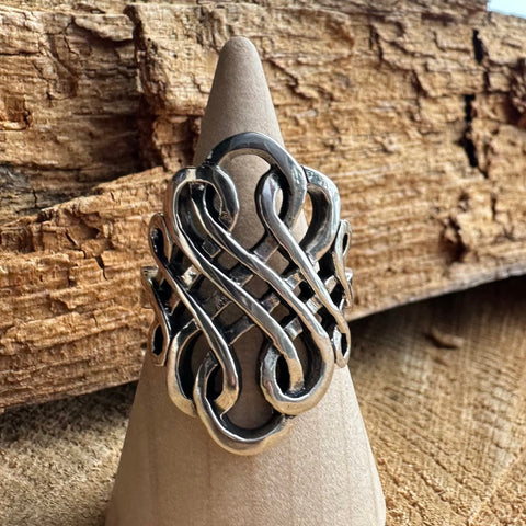 2 Ring Sterling Silver Swirl Celtic Infinity Swirl