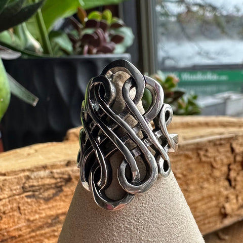 7 Ring Sterling Silver Swirl Celtic Infinity Swirl