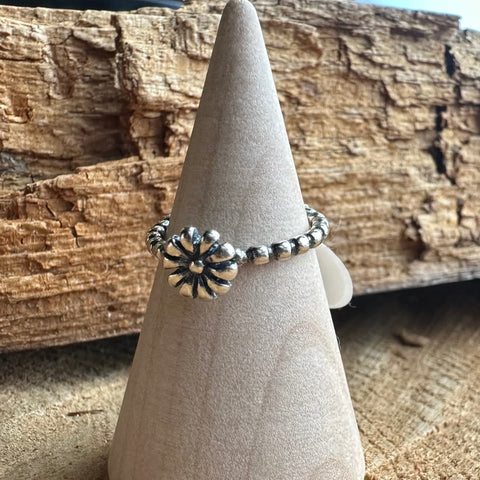 4 Ring Sterling Silver dainty flower