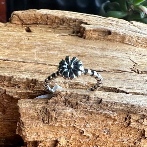 7 Ring Sterling Silver dainty flower