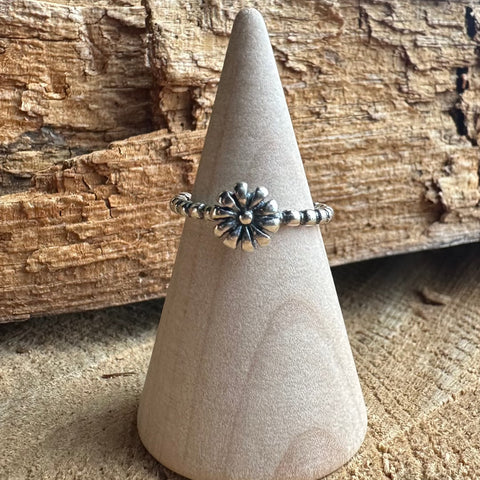 3 Ring Sterling Silver dainty flower