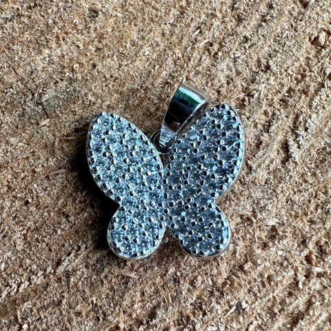 6 Pendant Sterling Silver butterfly with Cubic Zirconia
