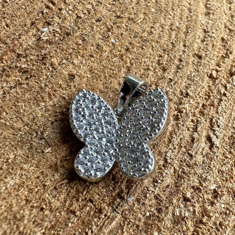 4 Pendant Sterling Silver butterfly with Cubic Zirconia