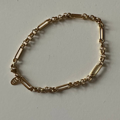 Bracelet 10K Gold Rolo & Paperclip M
