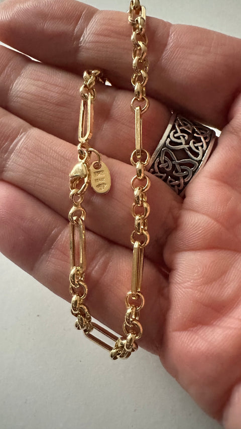 Bracelet 10K Gold Rolo & Paperclip M