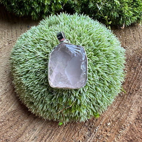 Pendant Sterling Silver, Rose Quartz