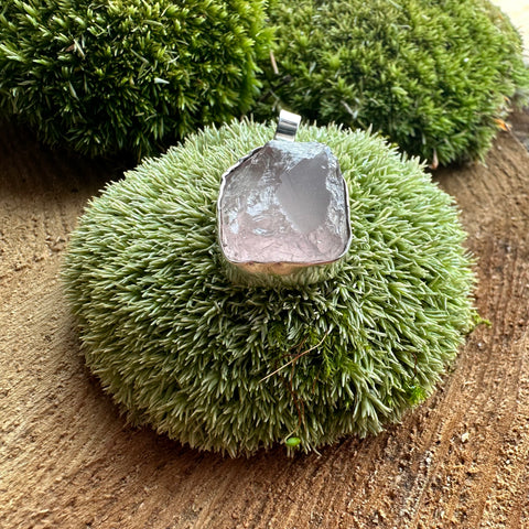 Pendant Sterling Silver, Rose Quartz