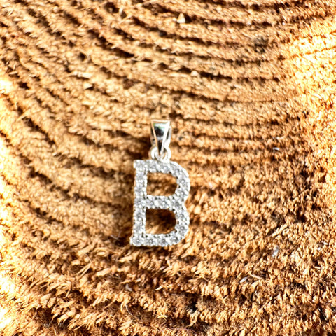Pendant Sterling Silver Alphabet Initial Letter A-Z