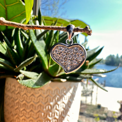 Pendant Sterling Silver, Heart CZ