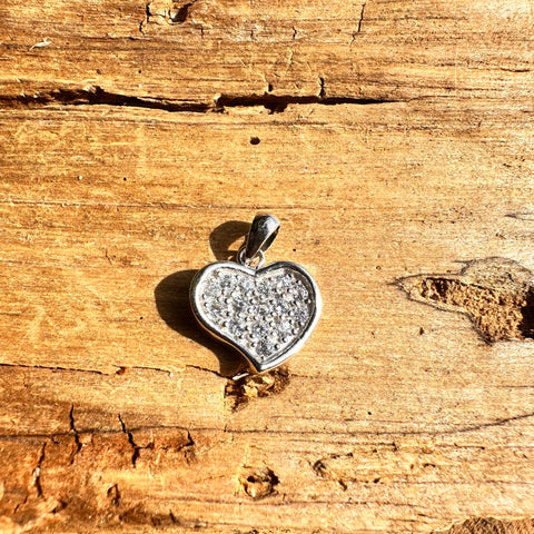 Pendant Sterling Silver, Heart CZ