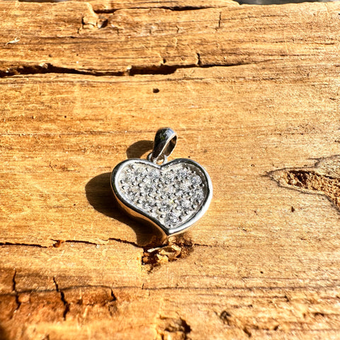 Pendant Sterling Silver, Heart CZ