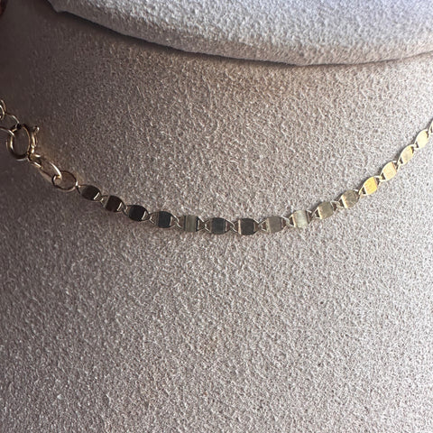 10K Solid Gold Chain Anklet VALENTINA 9" + ext 5
