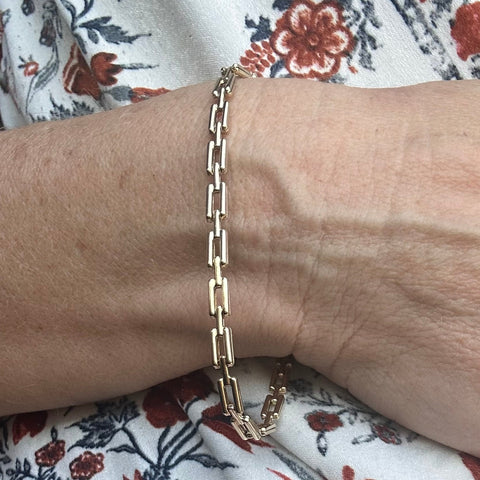 10K Yellow Gold Chunky Anchor Link Chain Bracelet 8