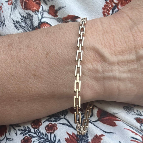 10K Yellow Gold Chunky Anchor Link Chain Bracelet 7