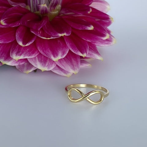 10K Solid gold 15x6mm Infinity ring 1mm band  2