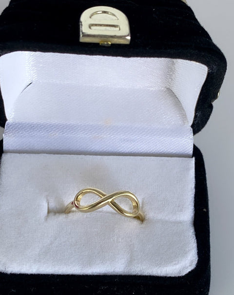 10K Solid gold 15x6mm Infinity ring 1mm band  6