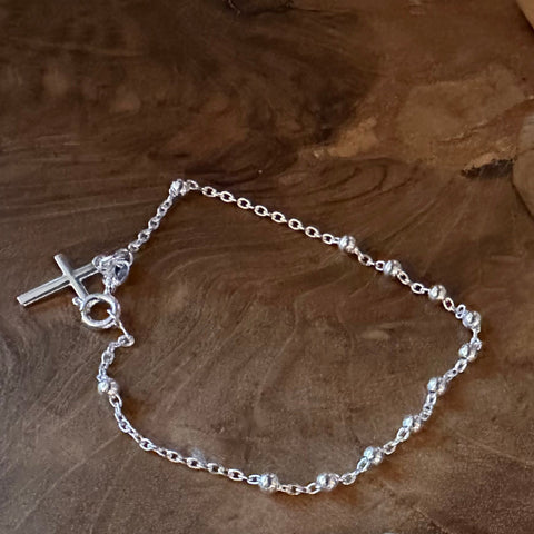 4 Bracelet Sterling Silver bead 3 mm bracelet Rosary