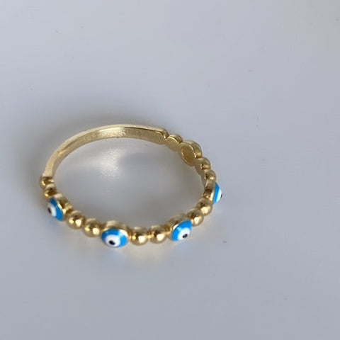 Ring 10K Solid Gold Evil Eye 3