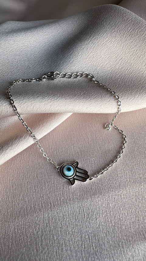 Bracelet Sterling Silver PROTECTIVE HAMSA Evil Eye