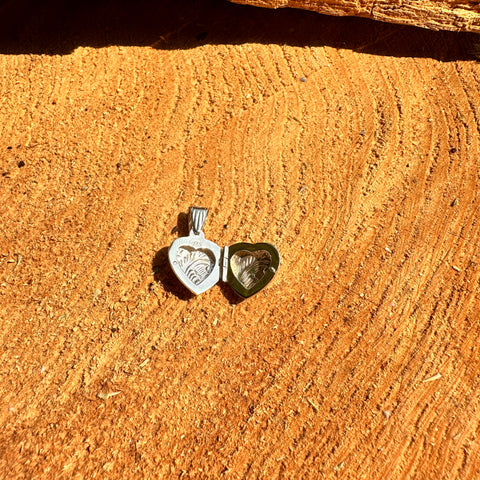 8 Sterling Silver engraved Heart Locket Pendant 13mm and 16mm
