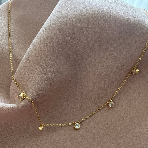 Necklace Vermeil LUNA Gold Plated Sparkling Constellation Charm