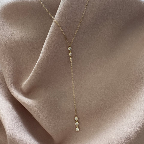 Necklace Vermeil AURORA Sterling Silver with Gold Plated Dangling Drop 3