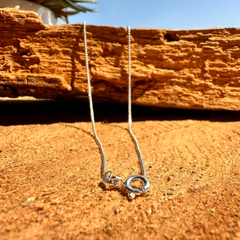 1.2mm BOX Chain Half Round Sterling Silver