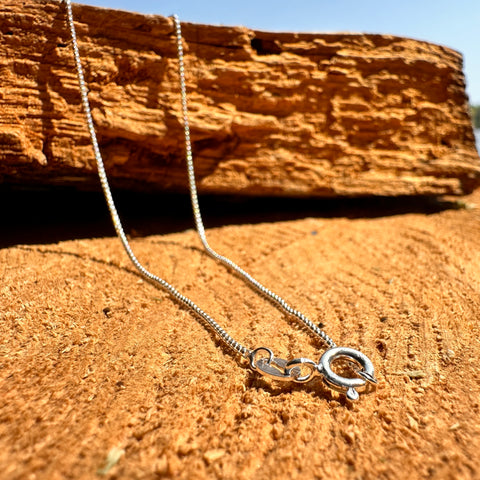 Sterling Silver 1mm Box Half Rounded Chain 3