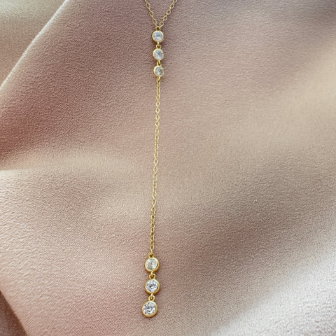 Necklace Vermeil AURORA Sterling Silver with Gold Plated Dangling Drop