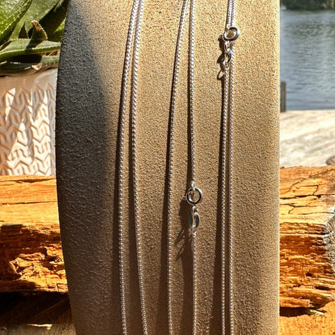 Sterling Silver 1mm Box Half Rounded Chain