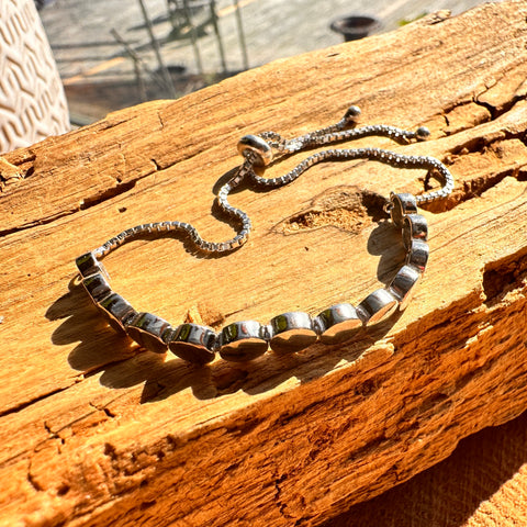 4 Bracelet Sterling Silver 5mm circle flat round beads