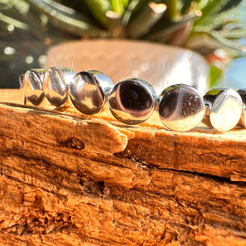 5 Bracelet Sterling Silver 5mm circle flat round beads