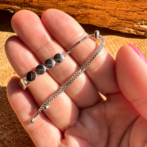 Bracelet 12 Sterling Silver 5mm circle flat round beads