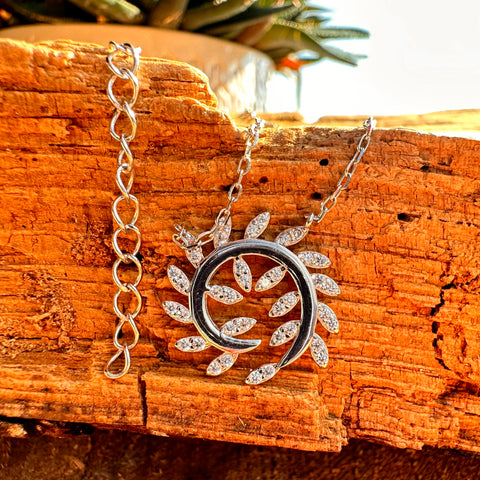 Necklace Sterling Silver Leaf charm 3