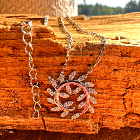 Necklace Sterling Silver Leaf charm 4