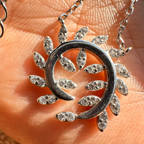 Necklace Sterling Silver Leaf charm 10