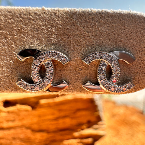 Stud Earrings Sterling Silver CHARNELE Cubic Zirconia