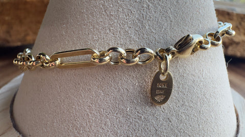 Bracelet 10K Gold Rolo & Paperclip M