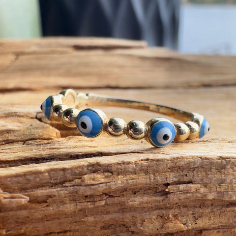 Ring 10K Solid Gold Evil Eye 4