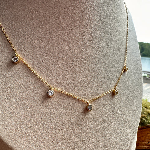 Necklace Vermeil LUNA Gold Plated Sparkling Constellation Charm 2
