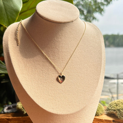 SERAPHINA Heart-Shaped Gold Plated Necklace with Single Cubic Zirconia Stone 3