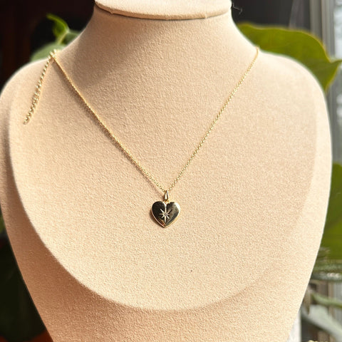 SERAPHINA Heart-Shaped Gold Plated Necklace with Single Cubic Zirconia Stone 6