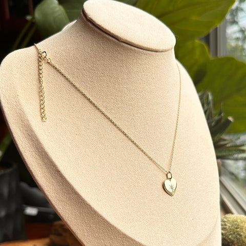 SERAPHINA Heart-Shaped Gold Plated Necklace with Single Cubic Zirconia Stone 8