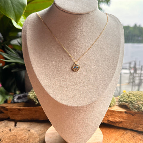 Necklace Vermeil SAMANTHA Sterling Silver Gold-Plated Radiant Sun Evil Eye 3