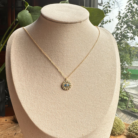 Necklace Vermeil SAMANTHA Sterling Silver Gold-Plated Radiant Sun Evil Eye 5